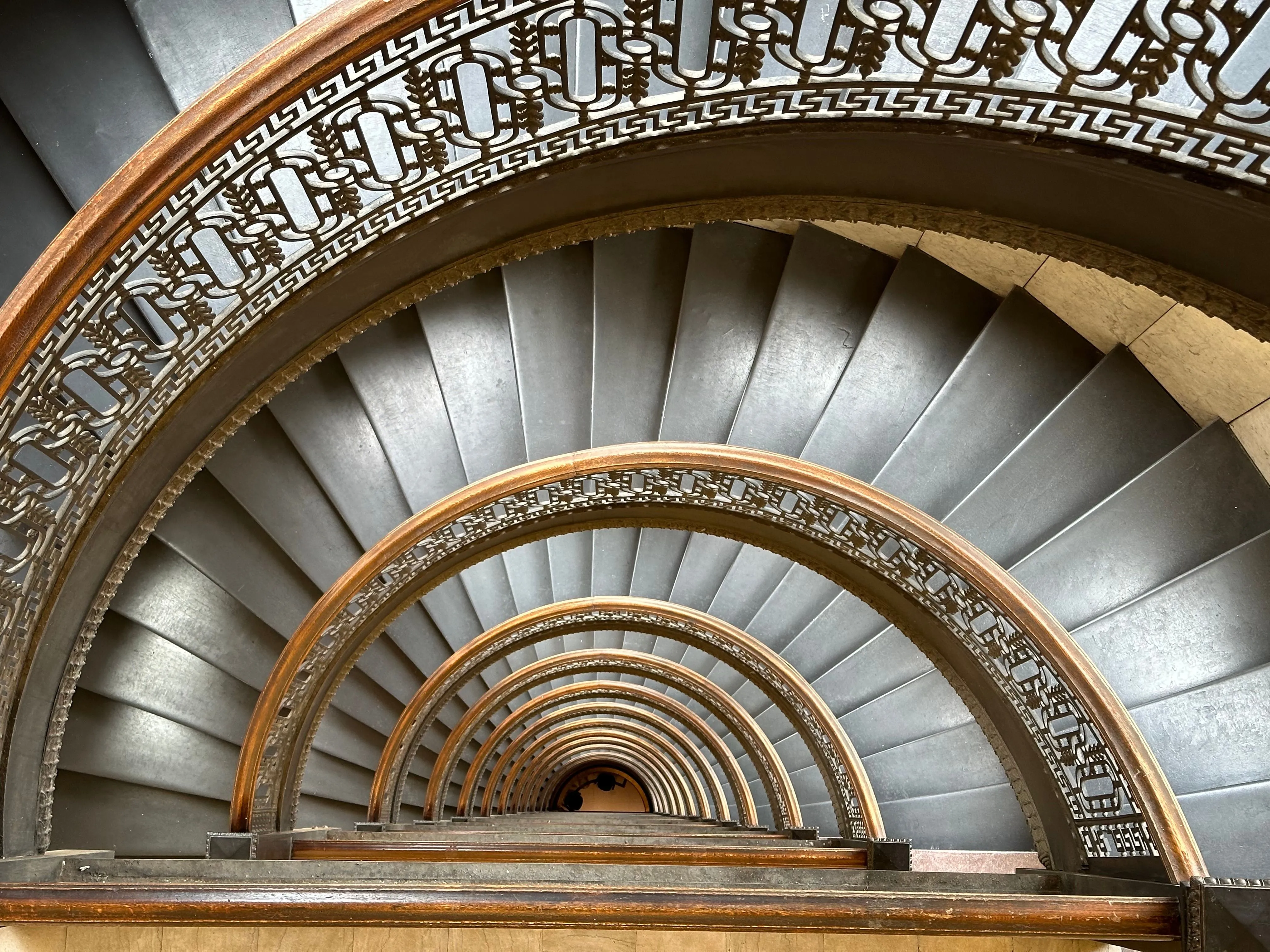 The vertigo-inducing original rear staircase